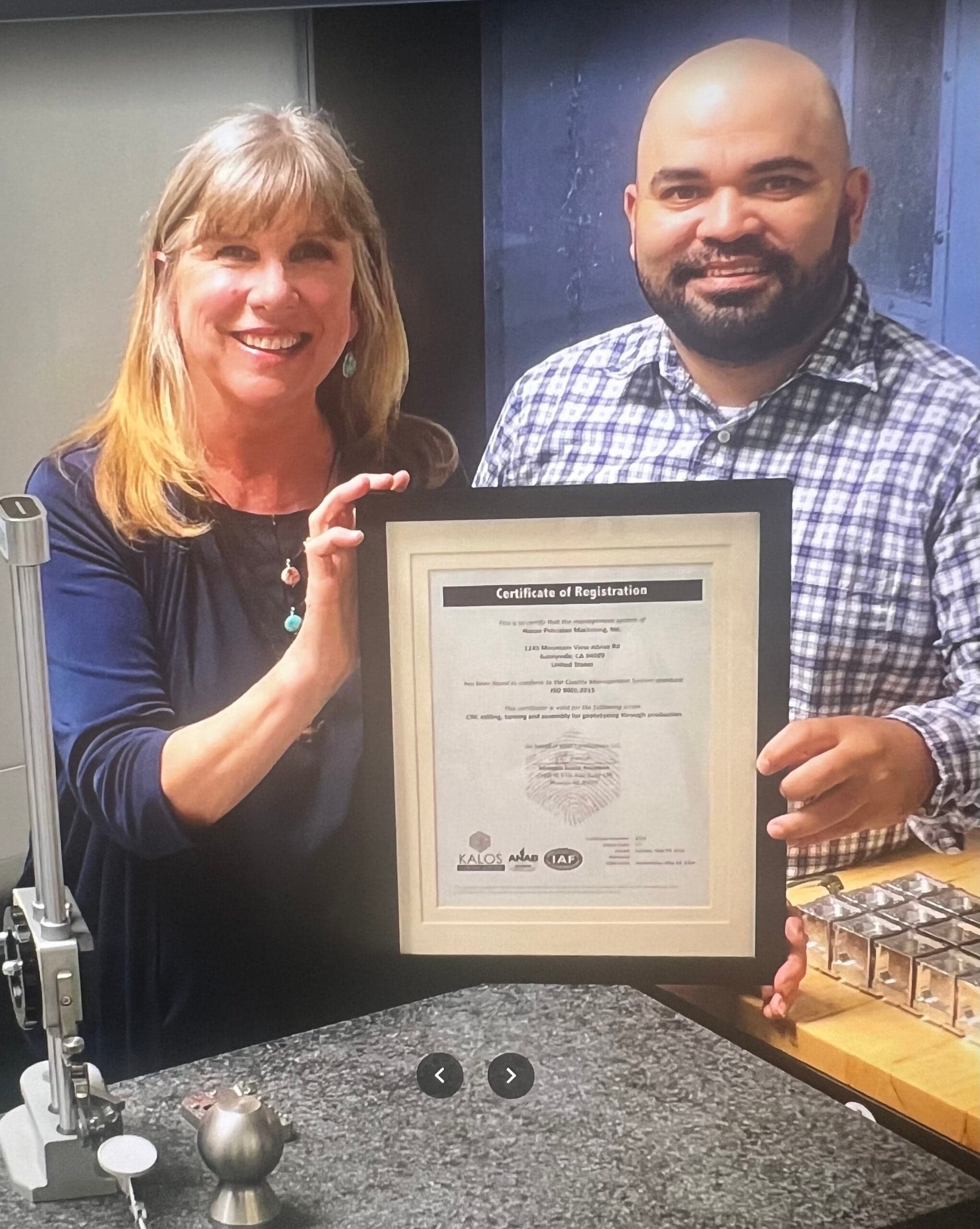 Debbie Hanks and Jose Mendoza of Noron Precision Machining